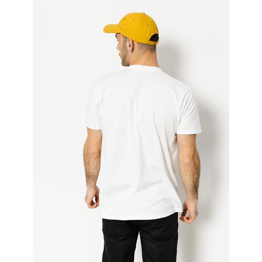 Beżowy t-shirt męski Thirtytwo z nadrukami młodzieżowy z krótkimi rękawami 