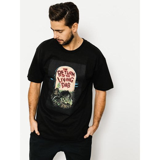 T-shirt męski Skate Mental czarny z krótkimi rękawami z bawełny młodzieżowy 