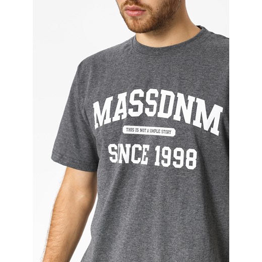 T-shirt męski szary Massdnm z krótkim rękawem młodzieżowy 