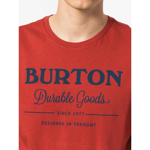 T-shirt męski czerwony Burton z napisem 