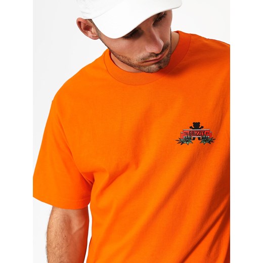 T-shirt męski Grizzly Griptape pomarańczowa z krótkim rękawem 