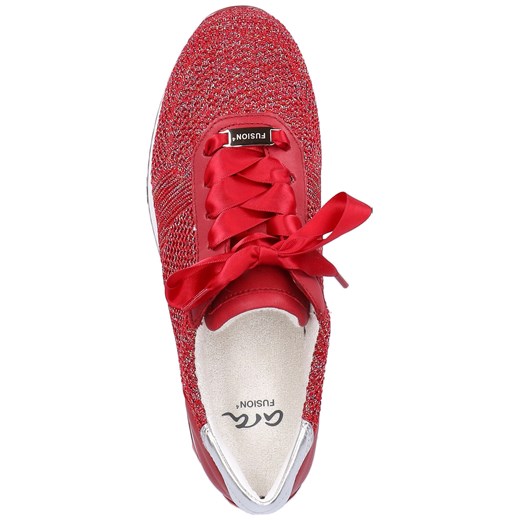 Sneakersy damskie Ara młodzieżowe czerwone wiązane na wiosnę bez wzorów 