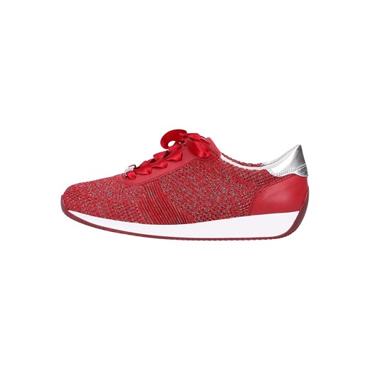 Sneakersy damskie czerwone Ara na platformie bez wzorów wiązane 