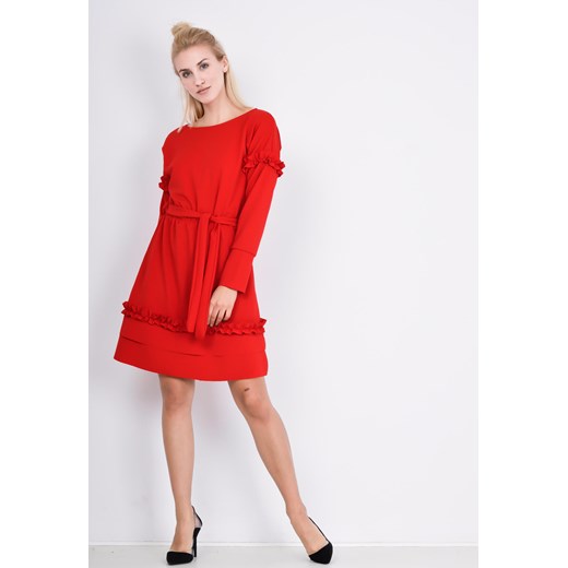Sukienka Zoio mini czerwona bez wzorów na randkę 