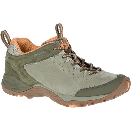 Buty trekkingowe damskie Merrell sznurowane skórzane na płaskiej podeszwie bez wzorów 