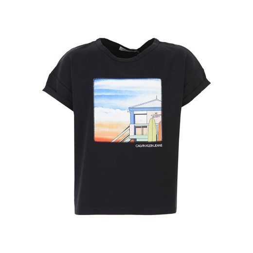 Calvin Klein Koszulka Dziecięca dla Dziewczynek, czarny, Bawełna, 2019, 10Y 12Y 14Y 16Y 4Y 6Y 8Y Calvin Klein  8Y RAFFAELLO NETWORK