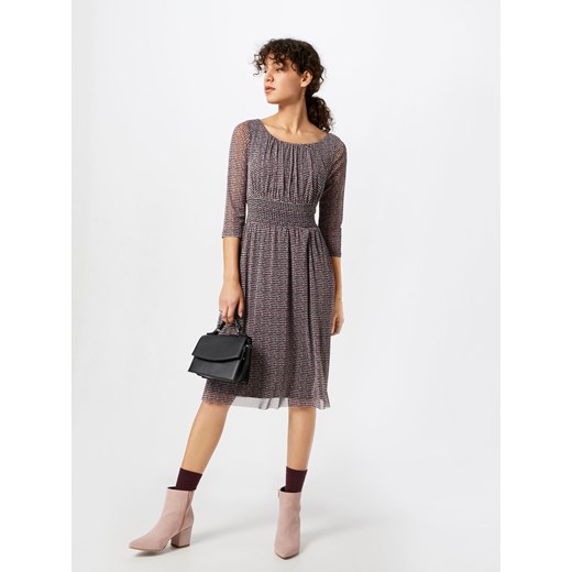 Sukienka Esprit z szyfonu casual midi w abstrakcyjne wzory z długim rękawem 