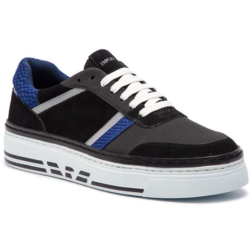 Sneakersy EMPORIO ARMANI - X4X262 XL760 C267 Black/Silver/Blue/Bl  Emporio Armani 45 eobuwie.pl