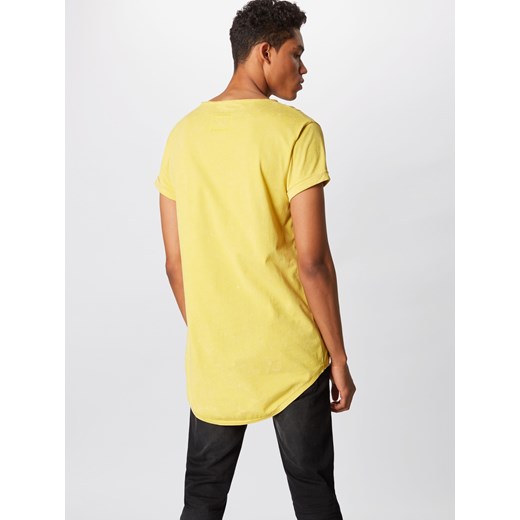 T-shirt męski żółty Tigha casual gładki z krótkim rękawem 