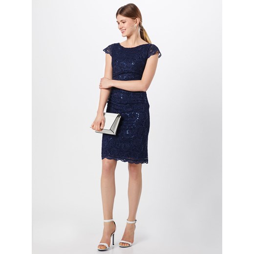 Sukienka Swing na sylwestra elegancka mini z krótkim rękawem z aplikacjami  