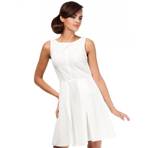 Biała sukienka Moe z dekoltem v mini 