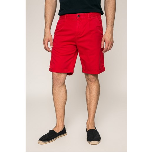 Spodenki męskie czerwone Calvin Klein gładkie bawełniane casual 