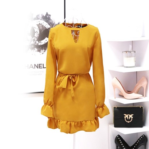 Sukienka Magmac żółta oversize na co dzień mini 
