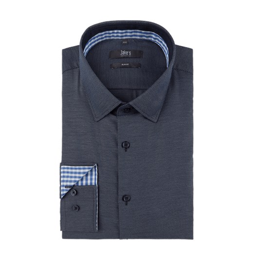 Koszula biznesowa o kroju slim fit z tkanym wzorem