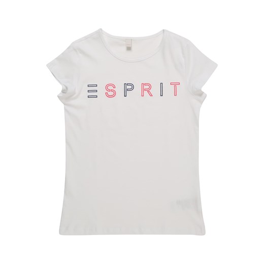 Esprit bluzka dziewczęca z jerseyu biała z nadrukami 
