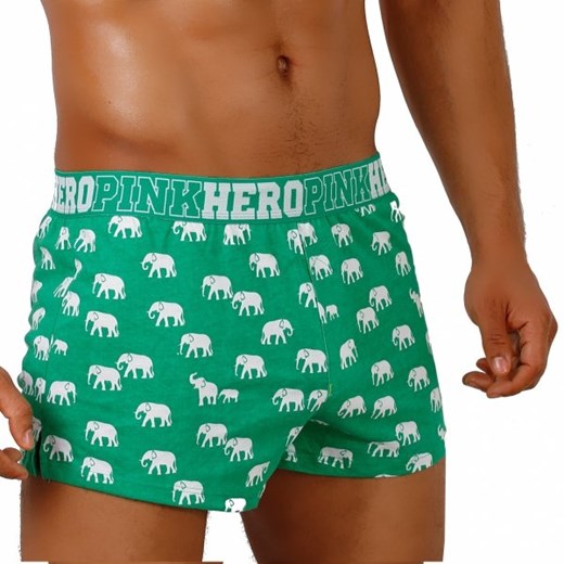 Luźne bokserki PINK HERO Green Elephant