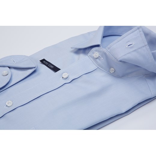 Koszula niebieska - kołnierzyk hidden button - body fit (wzrost 176-182) Lanieri  S Lanieri.pl