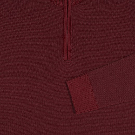 Sweter bordowy zapinany na krótki zamek - regular Lanieri  2XL Lanieri.pl wyprzedaż 