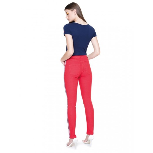 Czerwone jeansy z lampasami L'AF AMY  L’af 36 Eye For Fashion