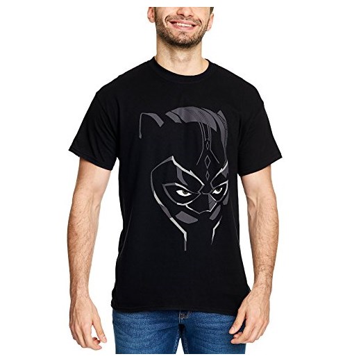 CID męski T-shirt Black Panther Movie-Comic Face, kolor: czarny  Cid sprawdź dostępne rozmiary Amazon