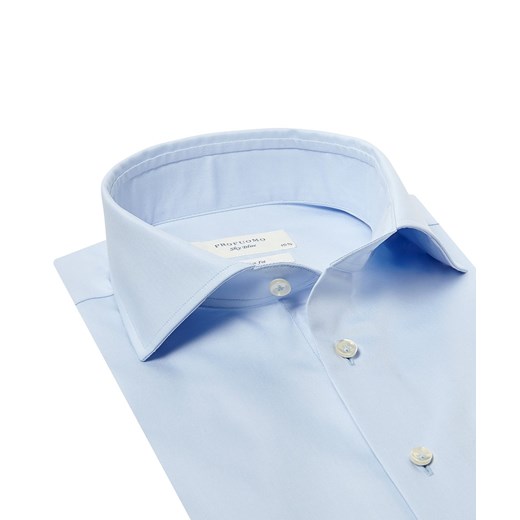Extra długa błękitna koszula taliowana (SLIM FIT)