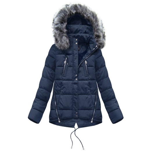 KRÓTKA KURTKA Z KAPTUREM GRANATOWA (YB917) Black&fish XL (42) goodlookin.pl promocyjna cena