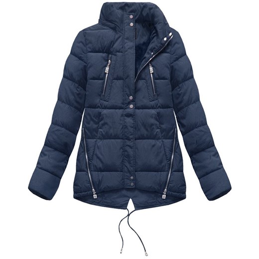 KRÓTKA KURTKA Z KAPTUREM GRANATOWA (YB917) Black&fish XXL (44) okazyjna cena goodlookin.pl