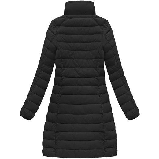 DŁUGA PIKOWANA KURTKA CZARNA (YB919B) Black&fish M (38) wyprzedaż goodlookin.pl