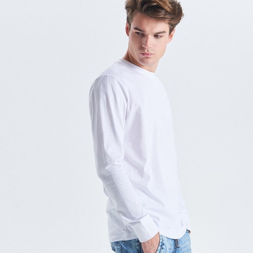 Cropp - Koszulka basic z długimi rękawami - Biały Cropp  XS 