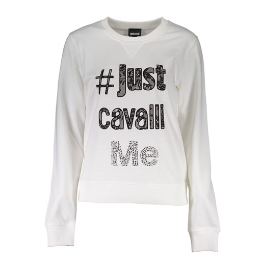 Bluza damska Just Cavalli biała z napisami bawełniana 