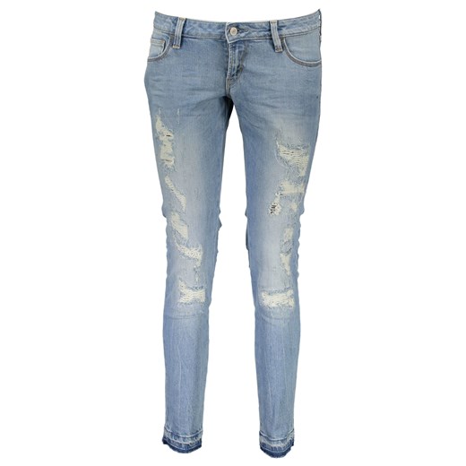 Jeansy damskie Guess Jeans bez wzorów niebieskie w miejskim stylu 