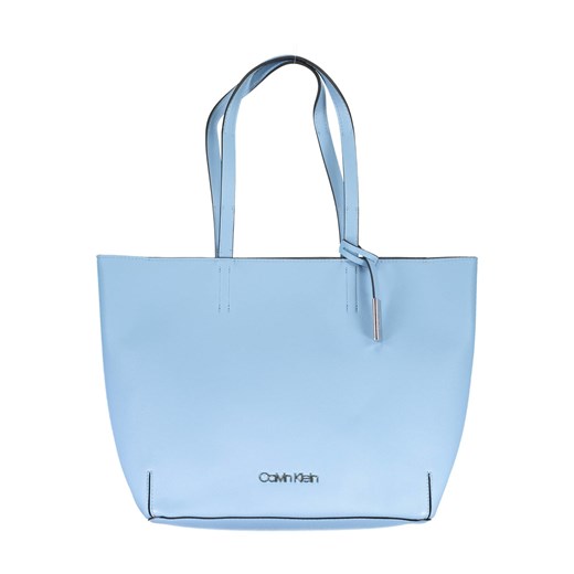Niebieska shopper bag Calvin Klein bez dodatków duża na ramię elegancka 