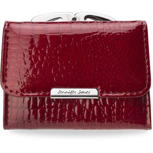 Mała elegancka portmonetka lakierowany portfel damski - czerwony