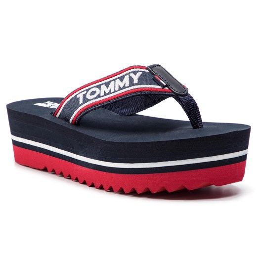 Japonki TOMMY JEANS - Pop Webbing Mid Beach Sandal EN0EN00472 Midnight 403 Tommy Jeans  39 eobuwie.pl