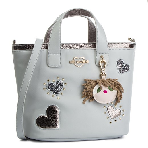 Shopper bag Love Moschino ze zdobieniami casual średniej wielkości 