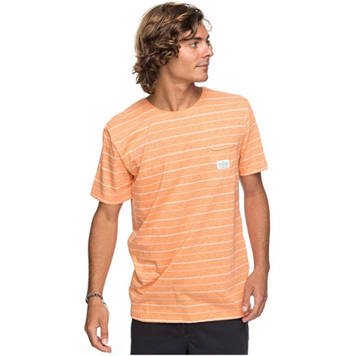 T-shirt męski Quiksilver pomarańczowa z krótkimi rękawami 