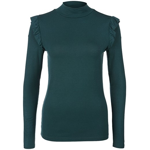 Zielona bluzka damska Q/s Designed By bez wzorów z długim rękawem 