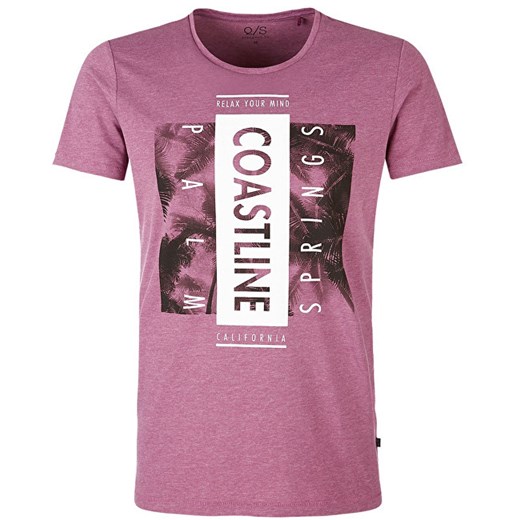 T-shirt męski różowy Q/s Designed By z krótkimi rękawami 