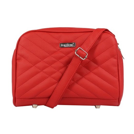 Listonoszka czerwona Dara Bags w stylu glamour bez dodatków pikowana przez ramię mała 