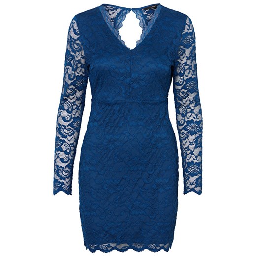 Sukienka Vero Moda niebieska mini z długim rękawem dopasowana 
