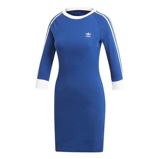Sukienka Adidas Originals z długim rękawem niebieska 
