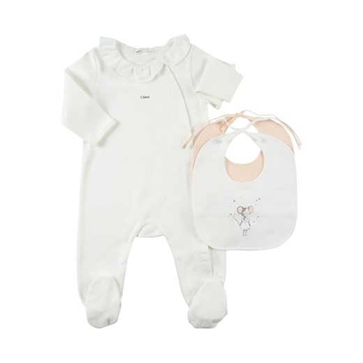 Chloé odzież dla niemowląt bawełniana biała na wiosnę 