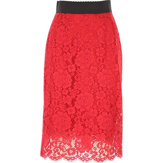 Dolce & Gabbana spódnica czerwona midi elegancka 