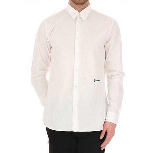 Koszula męska Givenchy jesienna z długim rękawem biała casual bez wzorów 