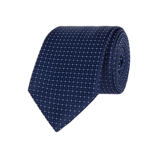 Krawat niebieski Hugo Boss w abstrakcyjnym wzorze 
