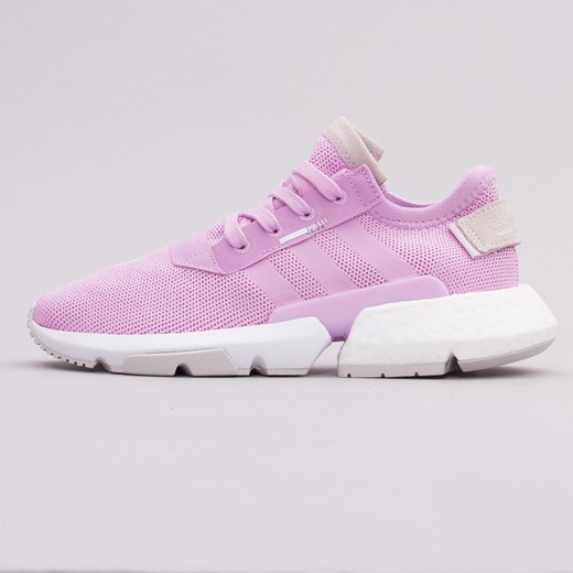 Buty sportowe damskie Adidas różowe płaskie bez wzorów 