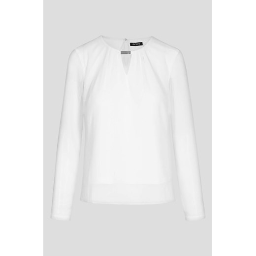 ORSAY bluzka damska biała elegancka bez wzorów z długimi rękawami z tkaniny 