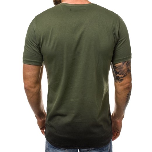 T-shirt męski Ozonee.pl zielony z krótkim rękawem 