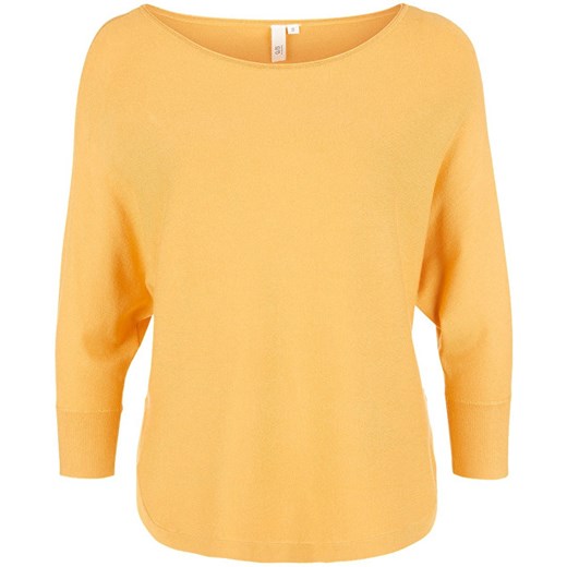Sweter damski Q/s Designed By żółty z okrągłym dekoltem 
