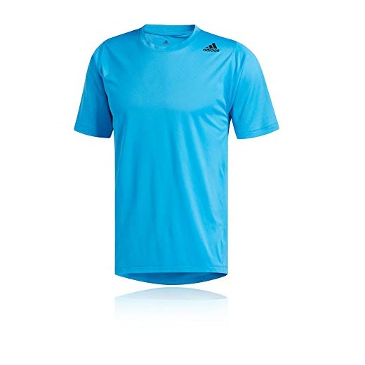 T-shirt męski niebieski Adidas gładki z krótkim rękawem 